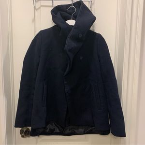 zara navy cape jacket